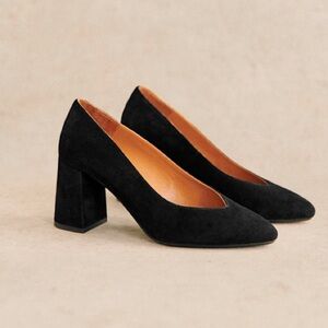Sezane Alice High Heels Black Suede Size 37